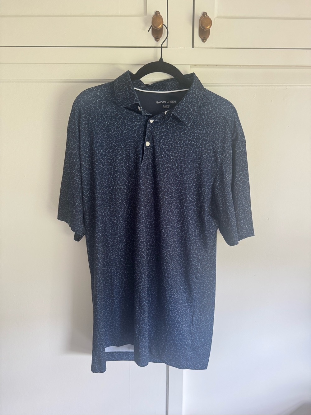 Galvin Green Men's Navy Patterned Polo Golf Shirt